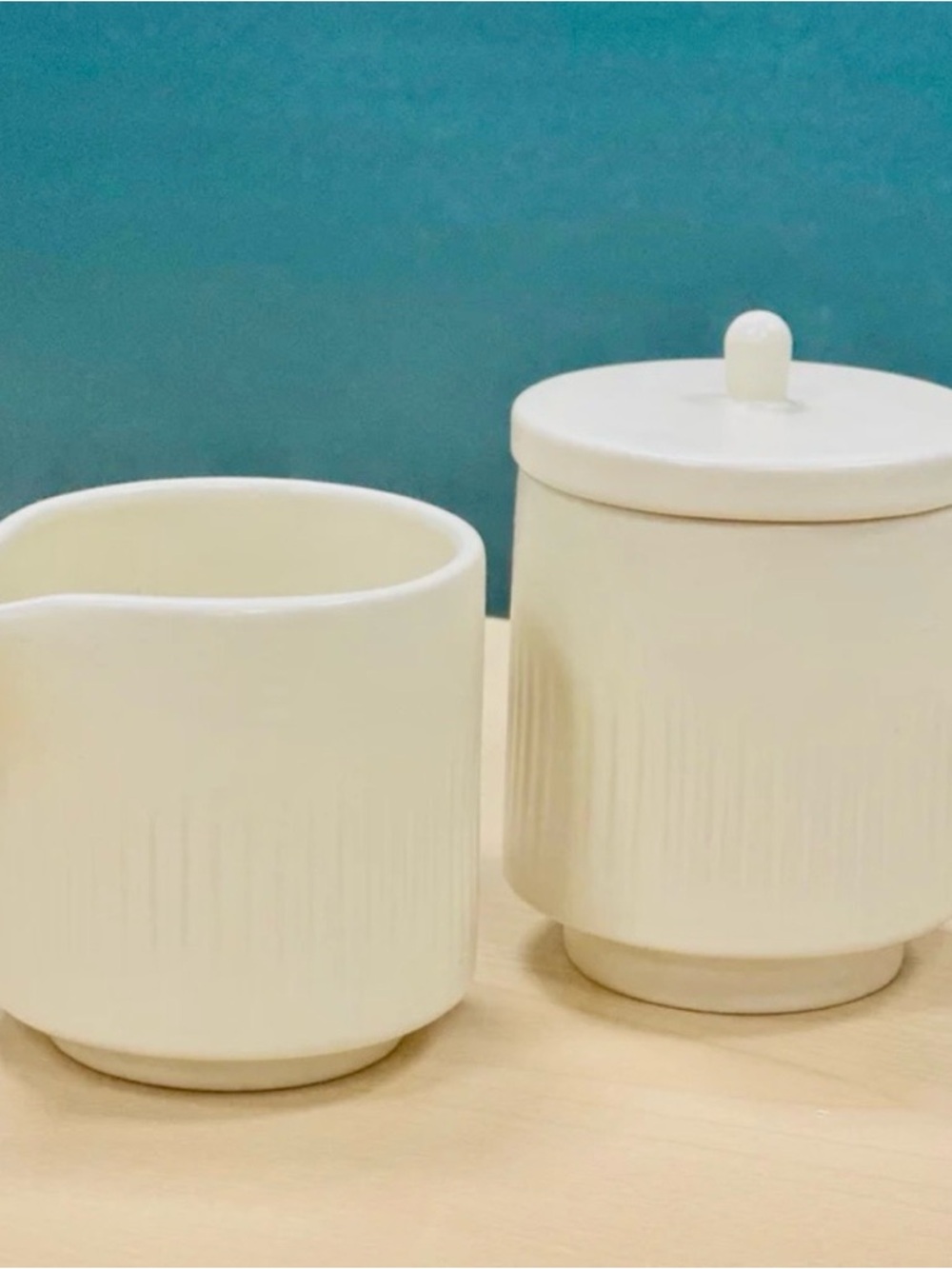 BNIB Citrine Porcelain Cream & Sugar Set from the Everyday Collection by Magenta